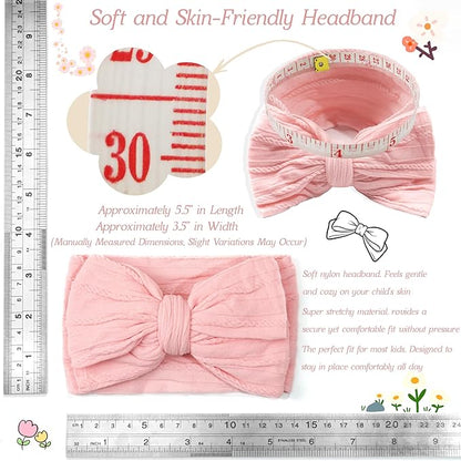 CÉLLOT 6 Pcs Baby Bows Headbands Nylon Hairbands Baby Girl Bows Hair Accessories for Newborn Infant Toddler Essentials (Brown Series)