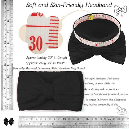 CÉLLOT 6 Pcs Baby Bows Headbands Nylon Hairbands Baby Girl Bows Hair Accessories for Newborn Infant Toddler Essentials (Avocado Series)