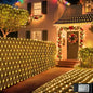 Christmas Net Lights, 610 LED Large Outdoor Net Mesh Lights 34.5X 5ft, 8 Modes Waterproof Twinkle String Lights Connectable for Bushes Christmas Yard Decor, Warm White