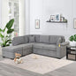 Ball & Cast Sleeper Sofa Bed L Shaped Couch with Storage Ottoman,Pull-Out Sectional Sofa Couch w/Cup Holder and Charging Stations,for Living Room and Small Apartment,Grey
