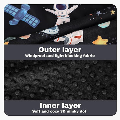 Baby Car Seat Cover, Windproof Carseat Cover for Infant Girls, Infant Warm Carseat Canopy with Double Layer Fabric for Winter, Compatible with Most Baby Car Seat, Space