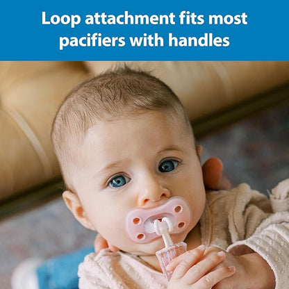 Dr. Brown's Pacifier Clips, Universal Fit Fabric Strap for Pacifiers, Dots and Stripes, BPA-Free, 0-18 Months, 2-Pack