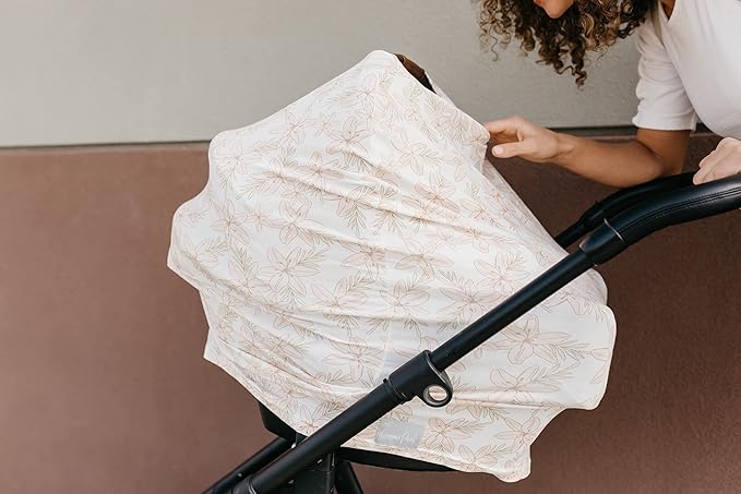 Copper Pearl Multi-Use Cover: Car Seat Covers, Nursing Cover, and Stroller Cover for Sun - Stretchy Fabric, All-Season Use, Stylish Designs, Easy Access for Moms - Kiana