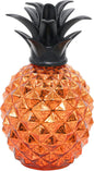 Romingo Mercury Glass Pineapple Lamp 9 Inch Batteries Operated Night Light with Timer for Living Bed Room, Women's Gift for Wife Girl Friend, Orange