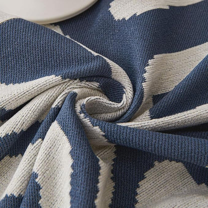 STACYPIK Reversible Boho Blue Beige Couch Cover for 2 Cushion Couch Sofa Cover for Dogs Anti-Scratch Furniture Protector Cover with Tassels for Pet Cat Non-Slip Loveseat Cover for Sectional-71X90IN