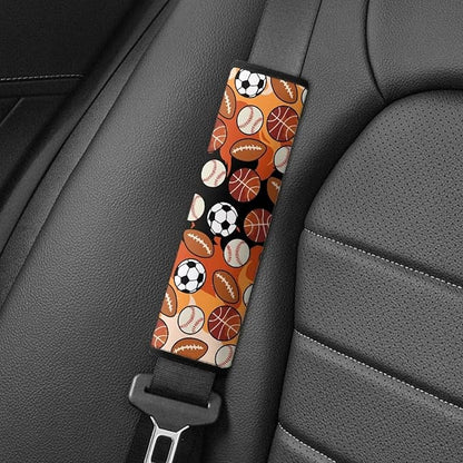 Biyejit Balls Pattern 2 Pieces Set Seat Belt Cover for Kids, Soft Anti-Skid Seat Belt Cushion for Children, Car Seat Belt Pads Cover for Boys Teens