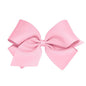 Wee Ones Girls' Classic Grosgrain Hair Bows with Plain Wrap Center, No-Slip Hair Clip, Handmade, Pearl Pink, King