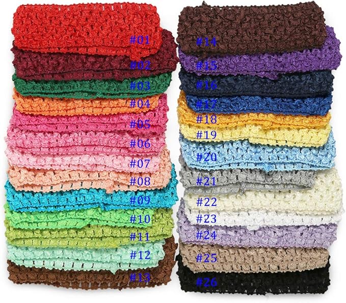 QandSweet Baby Girl's Stretch Headbands Crochet Stretchy Hair Bands DIY Accessories for Flower Or Bows