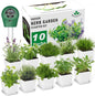 Indoor Herb Garden Kit – 10 Non-GMO Herb Seeds with Soil, Pots & Moisture Meter – Easy Windowsill Gardening Starter Set – Unique Gift for Gardeners, Home Chefs & Families