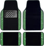 CAR PASS Shining Rhinestones Carpet, Bling Crystal Diamond Sparkly Glitter Car Floor Mats with Anti-Slip PVC Heel Pad Automotive Universal for SUV,Sedan,Car,Van,4pcs for Girl Women Green Diamond