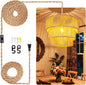 Maliralt Rattan Pendant Light Hanging Lamps - 16.4ft Plug in Cord Hanging Light Fixture Plug Into Wall Outlet Pendant Lighting with On Off Switch for Bedroom Living (3-Tier Rattan Lamp Shade)