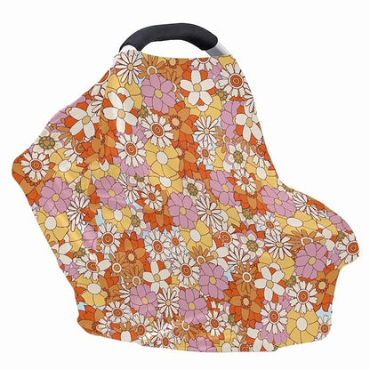Colorful Hippie Infant Stroller Cover Multi-Purpose Durable Stroller Canopy Covers Windproof Car Seat Canopy Cover Dust Cover Privacy Protection Breastfeeding Shawl