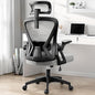 Ergonomic Office Chair, Home Office Desk Chair with Headrest, High Back Mesh Chair with Flip-up Armrests, Comfy Desk Chair with Lumbar Support, Rolling Swivel Task Computer Chair for Home Office