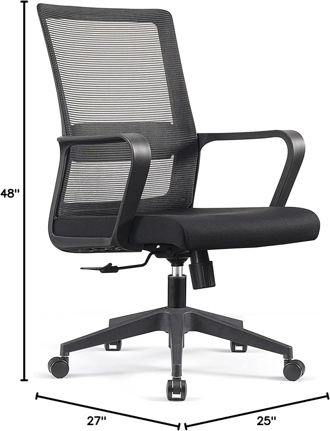 Black Mesh Office Chair - Ergonomic Computer Chair and Desk Chair for Home or Office