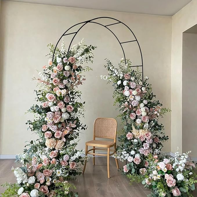 Iron Pergola Arbor Practical, 7.9 Feet High x 4.6 Feet Wide, Assemble Easily for Various Climbing Plant Wedding Garden Arch Bridal Party Decoration Wide Arbor, 2 Pack