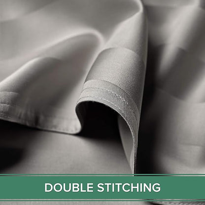 Split King Sheets by Pure Bamboo, Genuine 100% Organic Viscose Derived from Bamboo Bed Sheet Set, Soft & Cooling, Double Stitching *Not for Split Top (Split King, Jacquard Silver)