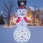 4FT Lighted Snowman Outdoor Christmas Decoration, Collapsible Snowman with Red Scarf and Vest and Top Hat, Pre-Lit Pop Up Snowman for Indoor/Outside Yard (Red)