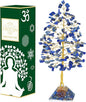 Lapis Lazuli Crystal Tree with Orgone Pyramid Base Blue Desk Decor Healing Crystals Bonsai Tree Blue Gifts for Women Office & Shelf Home Room Decor For Mom Sister Girlfriend Present Housewarming