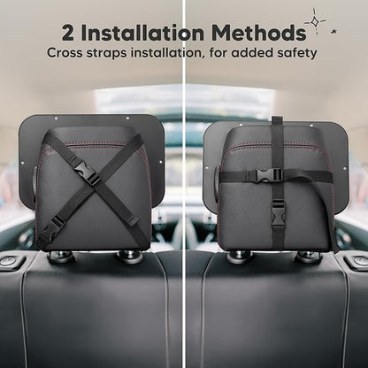 KeaBabies Baby Car Seat Mirror - Wide Shatterproof Backseat Infant Car Mirror for Baby Rear Facing, Crystal Clear View, Travel Accessories, Easy Install & Adjust for Removable Headrest (Matte Black)