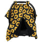 Dear Baby Gear Car Seat Cover for Boys & Girls - Baby Carseat Canopy w/Snap Opening - Infant Seat Cover - Stroller & Nursing Covers - Newborn Carrier Canopy- 40x30(Sunflowers on Black, Black Smooth)