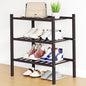 Smiry Shoe Rack, 3 Tier Small Bamboo Shoe Organizer, Stackable Free Standing Wooden Shoe Storage Shelf for Closet, Entryway, Front Door Entrance, Brown