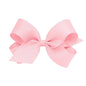 Wee Ones Girls' Classic Grosgrain Hair Bows with Plain Wrap Center, No-Slip Hair Clip, Handmade, Light Pink, Large