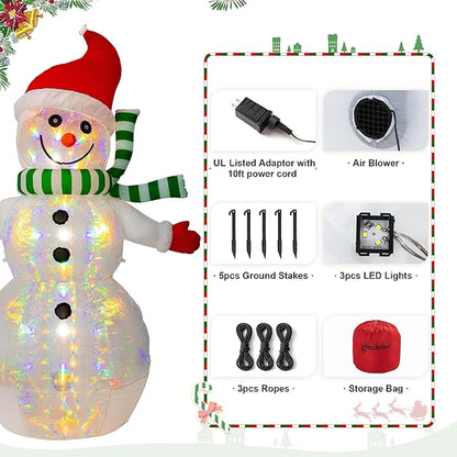 eUty 8ft Christmas Inflatable Outdoor Decoration Lighted ICY Snowman Decor Waterproof Christmas Blow Up Yard Decorations for Xmas Holiday Party Yard Garden Lawn Decor