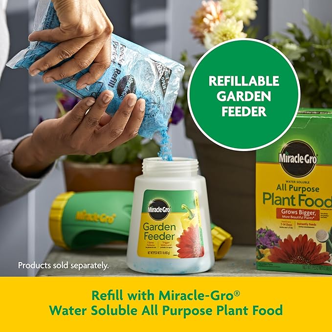 Miracle-Gro Water Soluble All Purpose Plant Food and Garden Feeder Bundle: Use on Flowers, Vegetables, Trees, and Houseplants