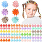 Obeoby 128 Pcs Toddler Baby Girl Hair Clips, Mini Flower Hair Claw Clips - Cute Hair Accessories Holiday Birthday Gifts (32 Colors)