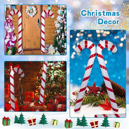 8 Pcs 47 Inch 35 Inch Christmas Inflatable Candy Canes Large Blow Up Candy Canes Balloons for Outdoor Christmas Holiday Party Decorations (Color Style 1)