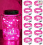 ZGWJ 12 Pack Fairy Lights Battery Operated, 7ft 20 Mini LED Fairy String Lights Silver Wire 3 Modes for DIY, Parties, Wedding, Bedroom, Halloween Christmas Decoration Pink