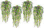 SJL Hanging Greenery 4pcs Realistic Artificial Hanging Plants with Lights Indoor Faux Ivy Plastic Flowers Green Leaves Fake Plants Eucalyptus for Bedroom Party Porch Decor (Purple)