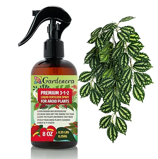 Gardenera Proffesional AROID Spray Fertilizer Mist for Home Gardening | 3-1-2 Gentle Blend Mist for Healthy Leaves & Growth | Essential Nutrients for AROID - 8oz