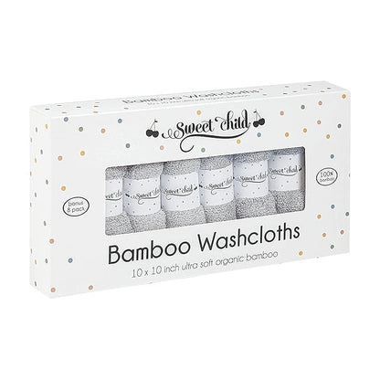 Sweet Child 8-Pack Baby Washcloths -Super Soft Rayon Washcloth, Baby Wash Cloths for Newborn,Infants and Kids, Bath Baby Towels, Body and Face Towel, Face Cloths for Washing Face