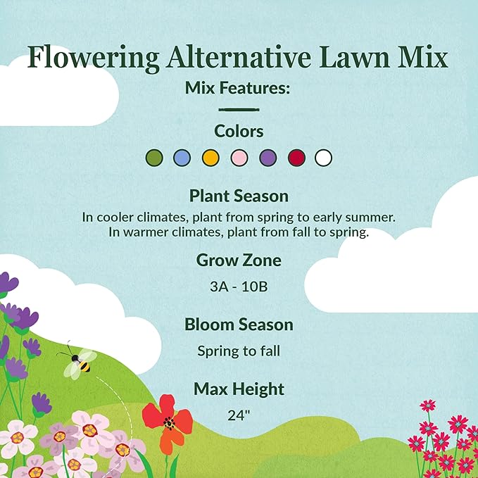 Ferry-Morse Flowering Grass Alternative Mix Bulk Wildflower Seeds, 1lb