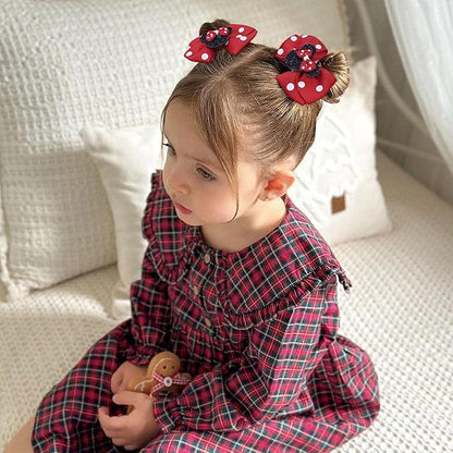 Ayesha Mouse Ears Hair Clips, 3 Inch Grosgrain Ribbon Mouse Bow Hair Clips for Girls, Hair Accessories for Baby Girls, Toddler Kids, Costume Birthday Party