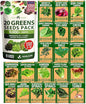 HOME GROWN 21,600+ Lettuce Seeds for Planting - 20 Heirloom Varieties, Non-GMO USA - Romaine, Butterhead, Iceberg, Leaf Lettuce, Spinach & Kale - Indoor, Outdoor & Hydroponic Garden Kit