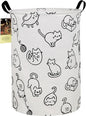 HUNRUNG Laundry Hamper, Large Canvas Fabric Lightweight Storage Basket Toy