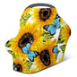 Baby Car Seat Stroller Covers Sunflower and Butterfly Nursing Cover Breastfeeding Scarf Soft Breathable Stretchy Infant Car Canopy Coverage Carseat Cover for Boys and Girls Multi Use