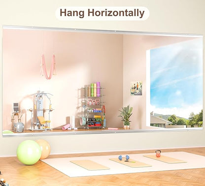 Hasipu Home Gym Mirror 95" L x 39" W - 1PC Large Full Body Mirror for Yoga, Wall-Mounted Mirrors for Fitness, Garage, Dance Studio, 0.16in Tempered Glass Frameless