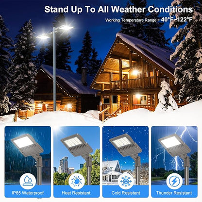 LED Parking Lot Lights 240W 33600LM LED Shoebox Pole Lights Fixture (800W HID/HPS Replacement) 5000K IP65 AC100-277V UL Listed Outdoor Area Street Security Lighting for Stadium Roadways