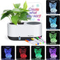 Self-Watering Plant Pot with LED Note Board & 7 Colors Pen, Led Acrylic Message Board with Plant Pot,Dog Board Night Light with Planting Pot for Mother's Day/Children's Day Gifts(No Plant)