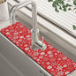 Christmas Snowflake Kitchen Sink Splash Guard Mat Absorbent Fast Drying Mat
