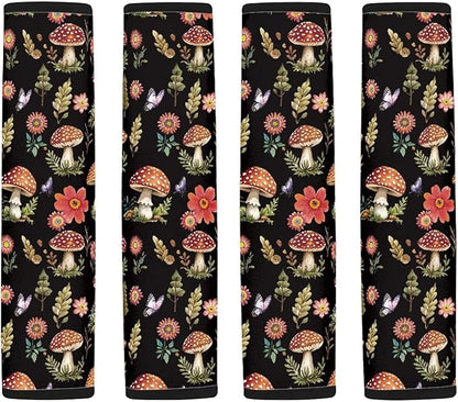 AFPANQZ Mushroom 1 Pair/Set Safety Seatbelt Cover Kit Car Auto Seat Belt Pads Covers Comfortable Driving Car Seats Accessories Backpack Bags Strap Pads Covers