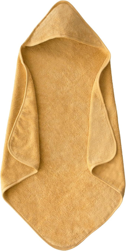 mushie Baby Hooded Towel | Organic Cotton (Fall Yellow)