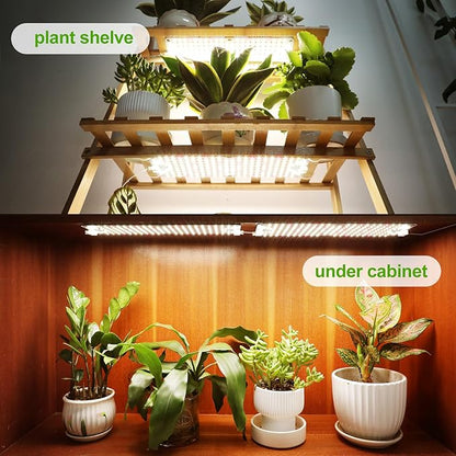 10Panel Grow Lights for Indoor Plants, Seed Starting, Veg, Pot Plants, Bonsai with Timer 4/8/12/16/20H, Ultra-Thin Under Cabinet & Shelf Full Spectrum LED Plant Growing Lamp, Multi-Panels Free Connect