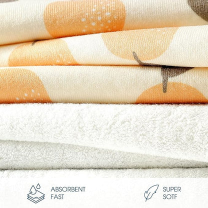 GRSSDER Baby Hooded Towel 2 Pack for Newborn, Super Soft Bath Towels with Original Designs, Ultra Absorbent Knit Terry, Large Toddler Towels with Hood for Boys Girls, Shower Gifts for Infant,34"x 34"