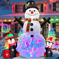 6 FT Christmas Inflatable Snowman Outdoor Decoration with Build-in Multicolor LEDs, Snowman with 2 Penguins Gift Blow Up Inflatables Christmas for Yard Garden Lawn Xmas Holiday Decor