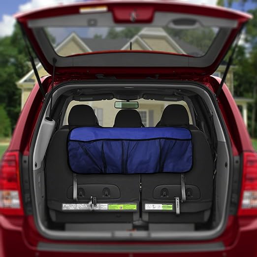 FH Group E-Z Travel Multi-Pocket Trunk Organizer, (BLUE) Universal Fit, Waterproof Large Capacity Hanging Car Organizer Seat Back Protectors Multi-Pocket Car Travel Storage Durable Foldable Storage