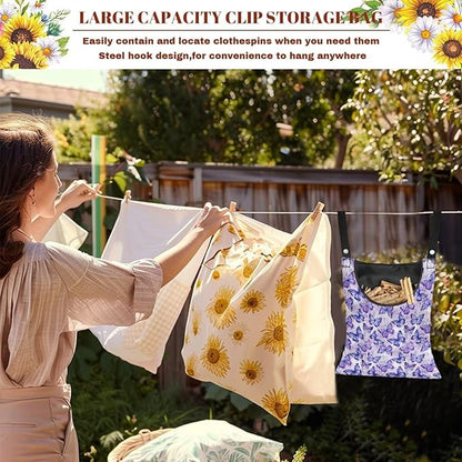 2 Pcs Butterfly Purple Clothespin Bag
